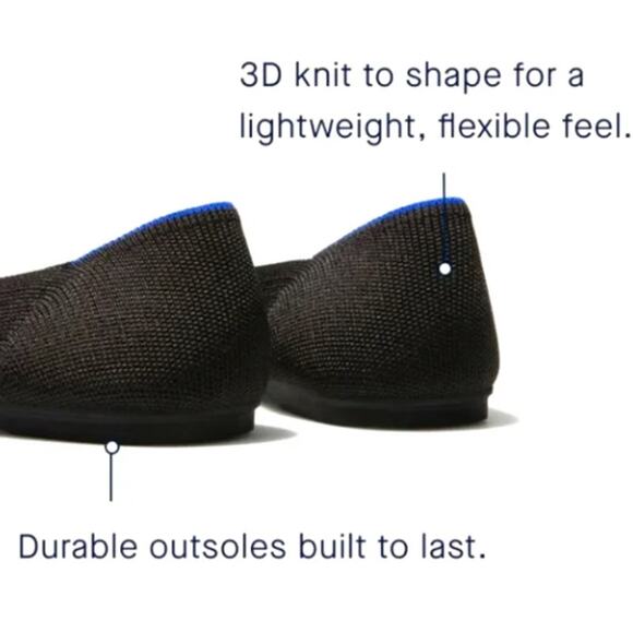 Rothy's the Flat in Python Shoe in Black Cream Grey, Sz 9.5 -- NWT/NIB - Picture 15 of 16